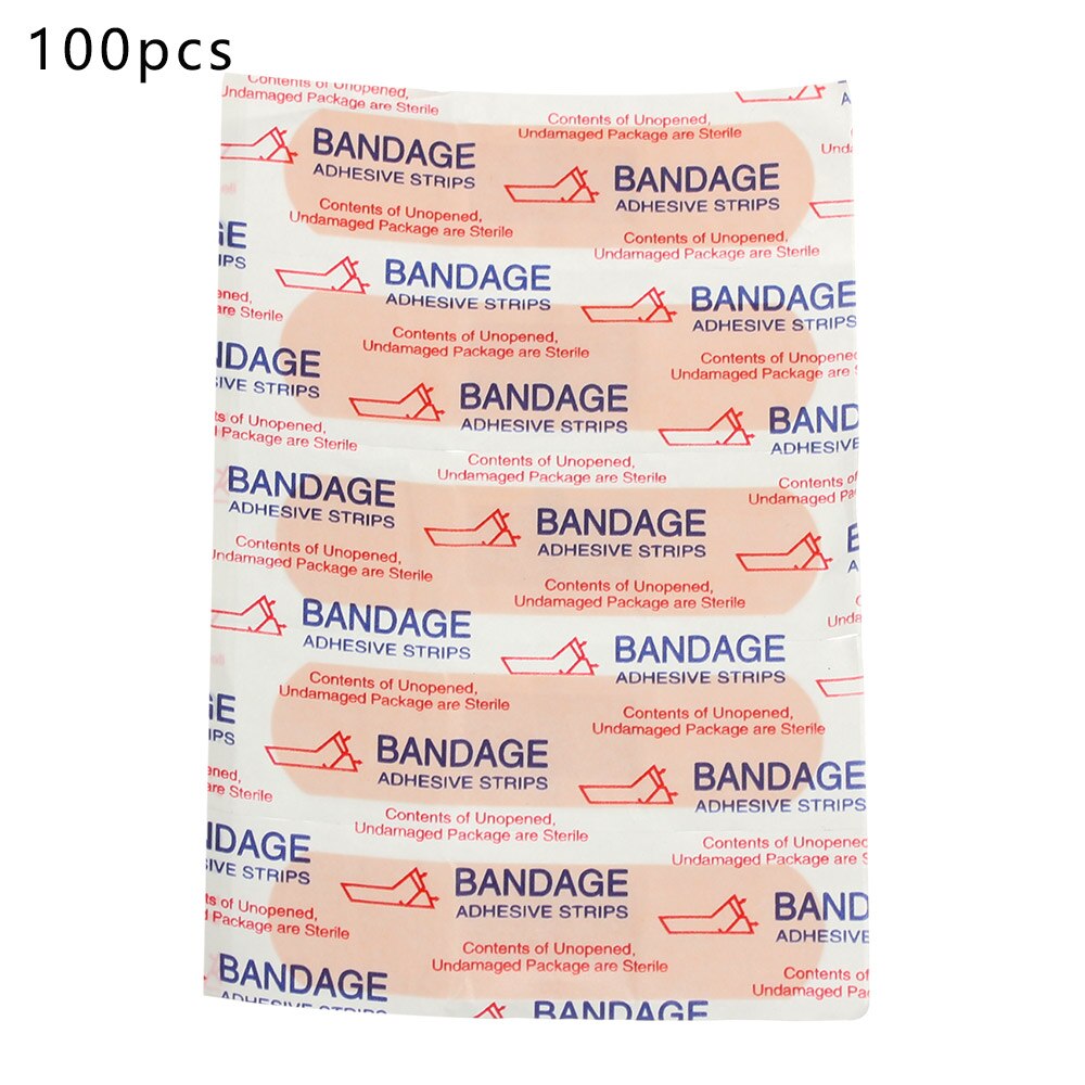 20/40/60/100 stk bandage hjælper vandtæt åndbar pude klæbende plaster sår hæmostase klistermærke band førstehjælp bandage: 100 stk