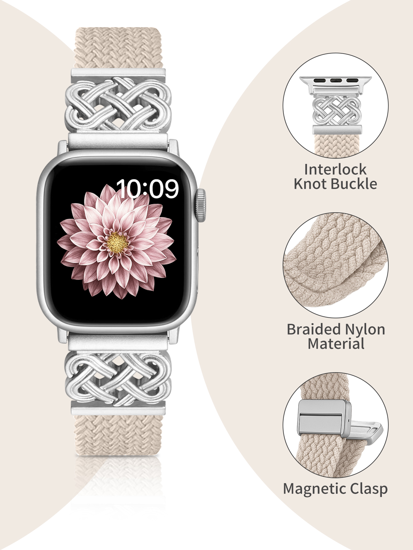 Gevlochten band voor Apple Watch Band 44 mm 40 mm 45 mm 49 mm 41 mm 38 gesparmband iWatch-serie se 7 3 6 8 9 Ultra 2 magnetische band