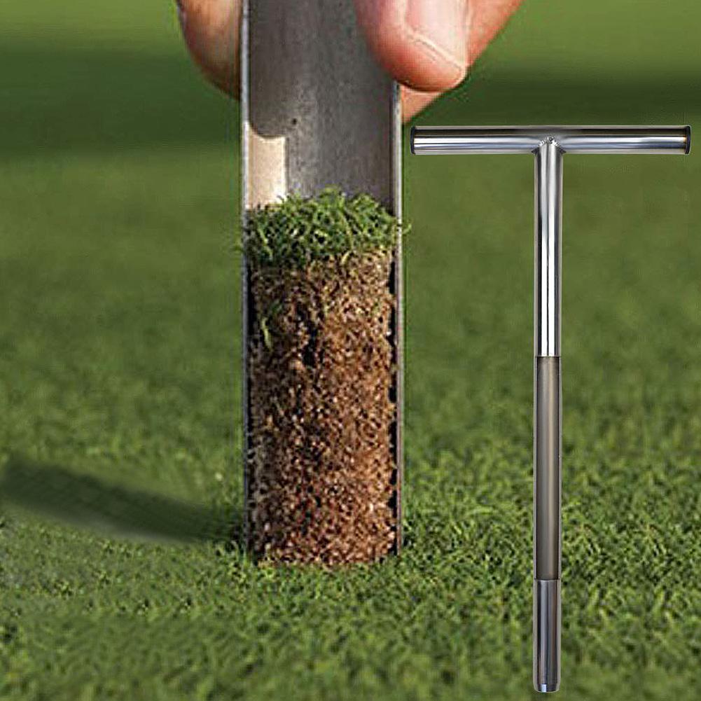 Soil Sampler Probe 21 "Stainless Steel Tubular T-Handle Style Golf Field Sampling Earth Turf Lawn Maintenance Tools Gereedschap