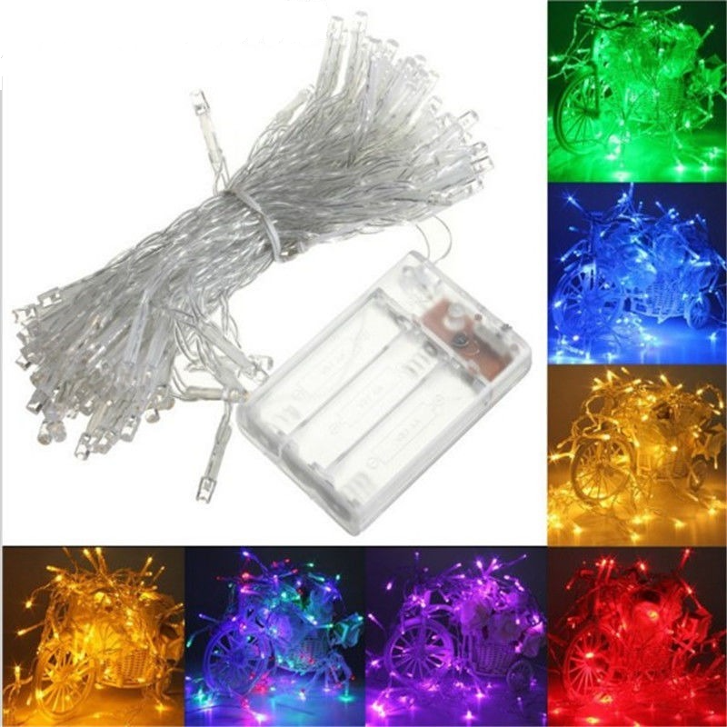 7-kleuren LED Fairy Lichtslingers Batterij-aangedreven buiten Waterdichte LED Lichtslinger Kerst Verjaardag Home Party Decor Lamp