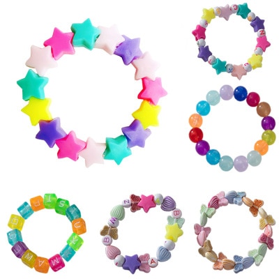 Korean Color Children's Bracelet Acrylic Girls Bead Bracelet Children's Jewelry