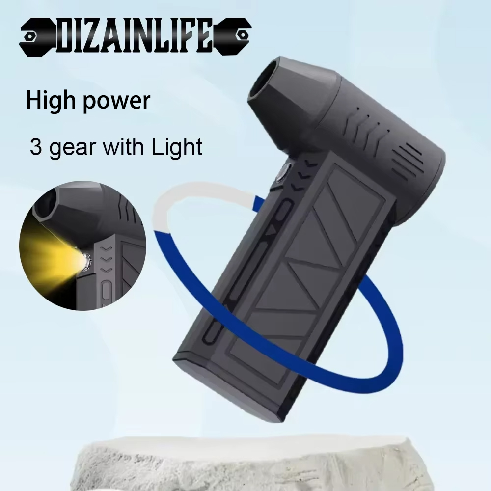 130000 RPM Mini Turbo Jet Fan plumero de aire eléctrico velocidad del viento ajustable Turbo ventilador violento recargable con luz limpieza del coche
