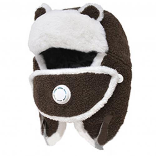 Winter Ear Protective ladies hats Lei Feng hats children's thickened warm ear caps trend wild women and children hats: Coffee