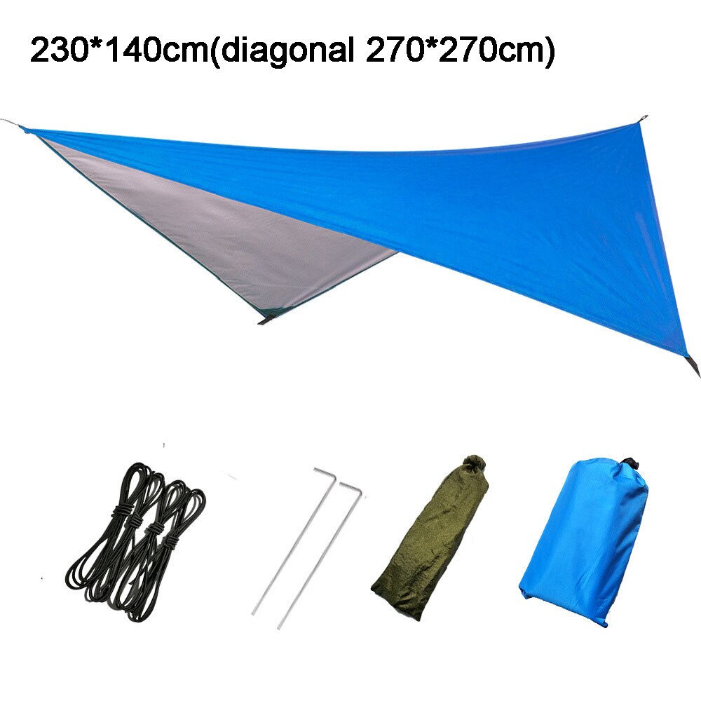 Outdoor Hängematte Zelt Mit Wasserdicht Baldachin Markise Set Automatische Schnell Öffnung Camping Hängematte mit Moskito Net Sonnenschirm OD008: 230-140 blue
