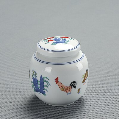 Juego de té chino de gallo arcaístico, tetera, juego de tazas, artículos de té para el hogar, juego de Ceremonia de té, juego de té de porcelana: Tea Canister