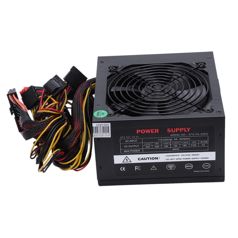 170-260V Max 600W Voeding Psu Pfc Stille Ventilator 24Pin 12V Pc Computer Sata Gaming pc Voeding Voor Amd Computer Eu Pl