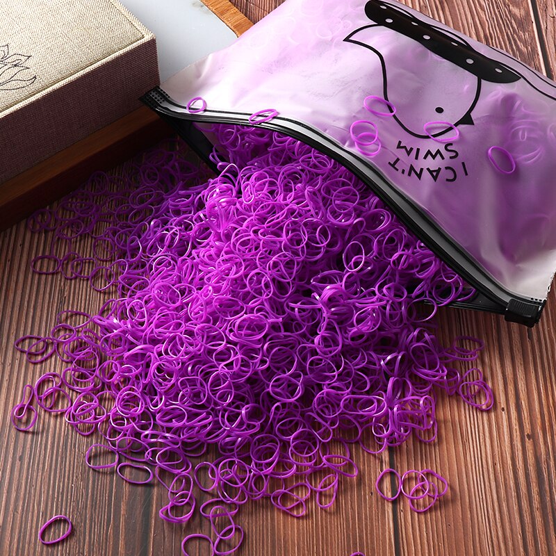 Gomas de pelo elásticas para niña, gomitas de nailon para coletas, diademas para el cabello, accesorios infantiles, 2000 unidades: 1000pcs / Bird bag-12