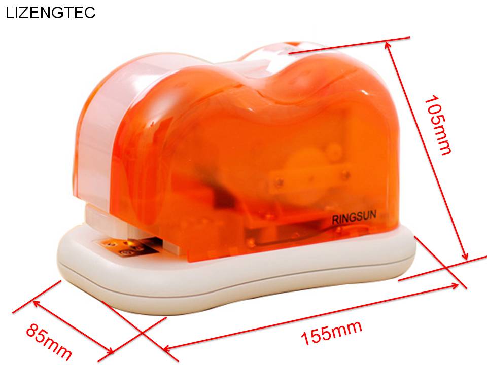 LIZENGTEC Electricity 4*AA Battery Transparent Stapler For School Office Factory Supplies