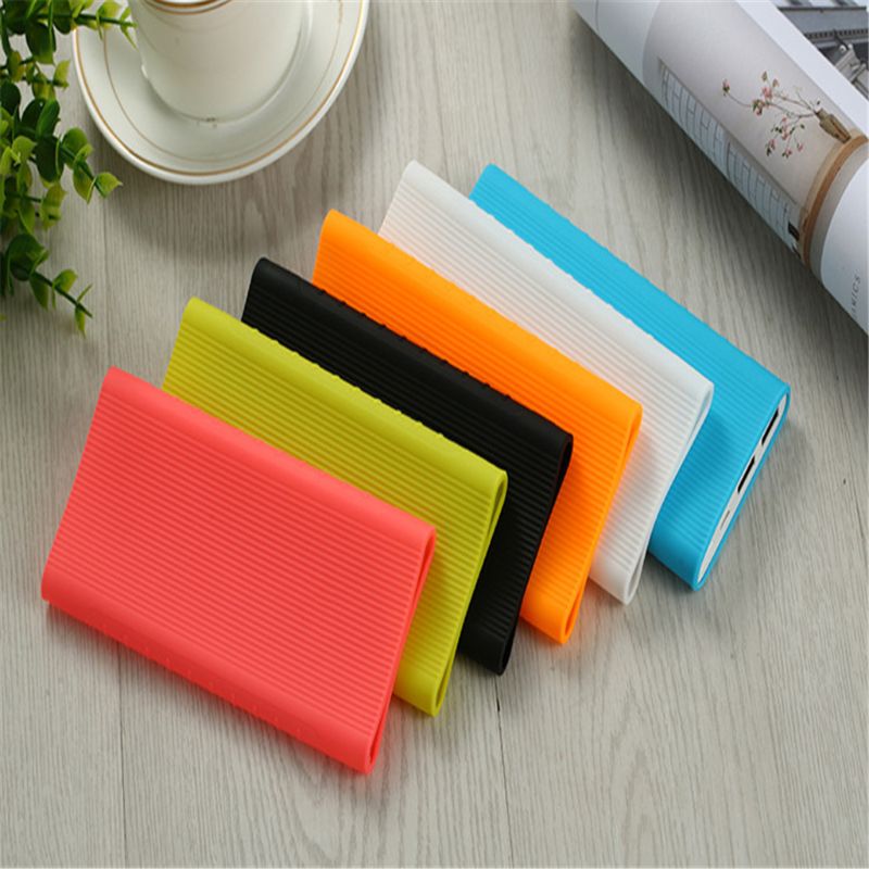 Silicone Protector Case Cover For Xiao mi Power Bank 2 10000 mAh Dual USB Port Skin Shell Sleeve For Power bank Model PLM09ZM