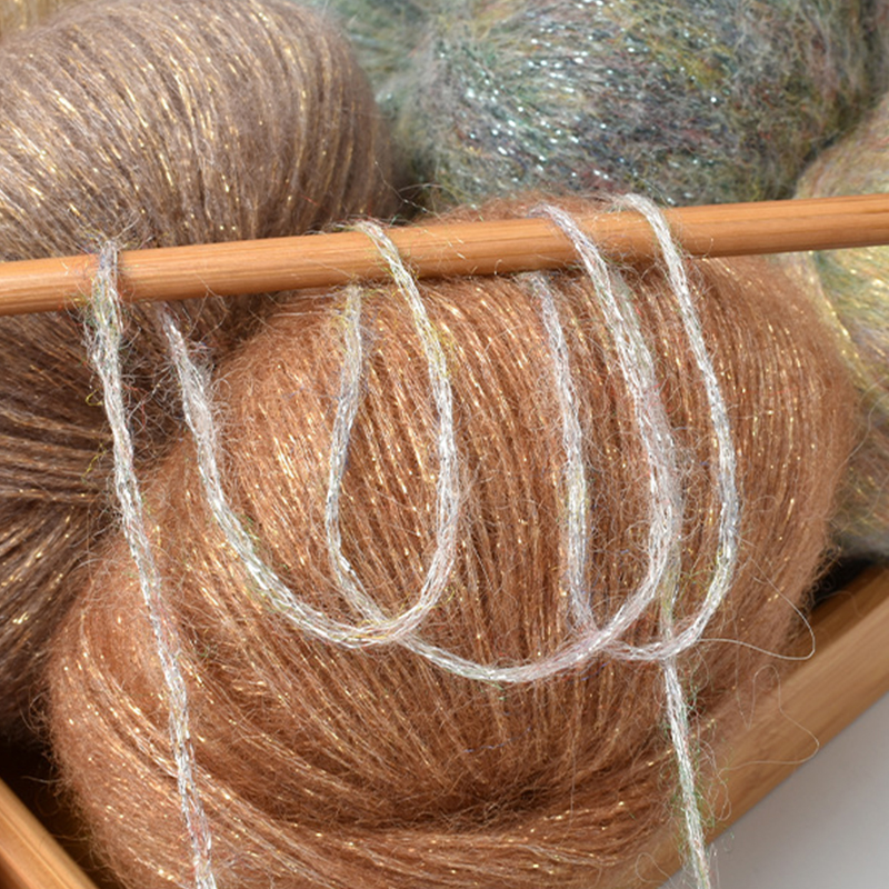 25g/Knäuel Glitzer Mohair Garn Weiche Warme betroffen zur Seite fahren Schal Hütte Faden Nadel Häkeln Hand Gestrickte Faden DIY liefert