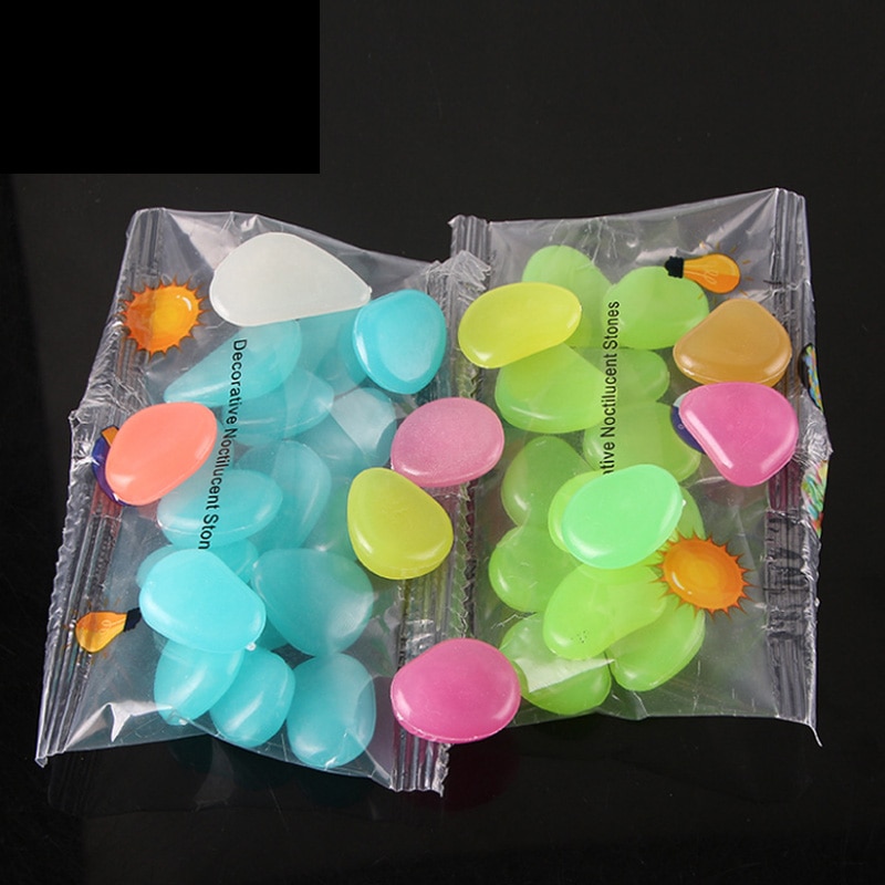 Pierre à galets artificielle multicolore | Émission de lumière, ornement d'aménagement de jardin, décoration d'aquarium de poissons lumineux, 10 pièces