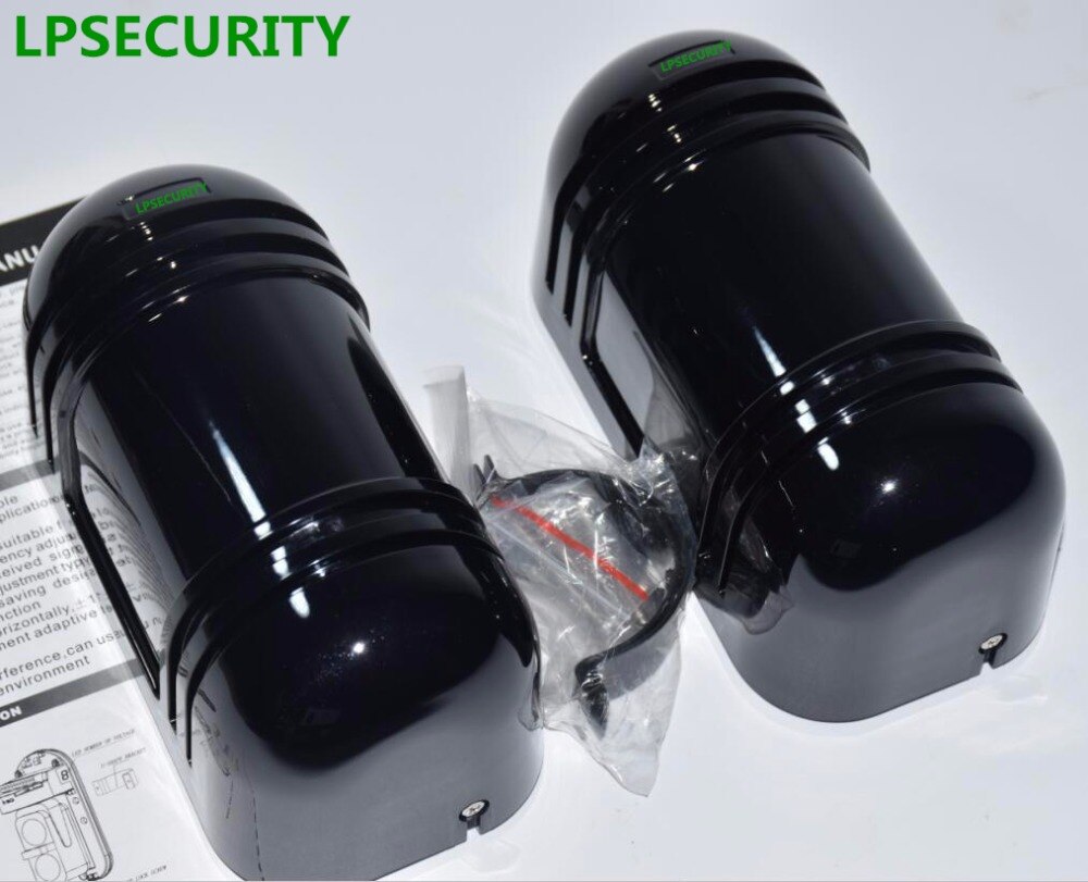 LPSECURITY 100M outdoor IR Beam Infrared Barrier Detector Alarm Dual Beam Photoelectric with channel switch and LED indicator