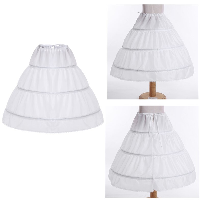 Wit Verstoorde Crinoline Bloem Meisje Jurk Rok Petticoat Kinderen Meisjes Party Kleding Onderrok A-lijn Crinoline Voor Trouwjurk
