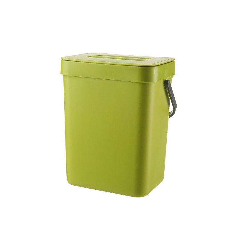 3L/5L/7L/12L Wandhalterung Klapp Mülleimer Küche Schrank Hängen Mülleimer Wohnzimmer Tür müll Auto Lagerung Eimer Mülleimer: Grün / 3L-16.1x13x20.5cm