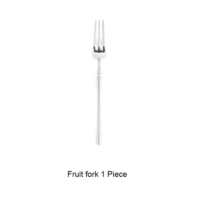 304 Mirror Stainless Steel Dinner Knife Fork Spoon Dinnerware Set Luxury Cutlery Silverware Steak Coffee Dessert Fruit Fork: Dessert fork