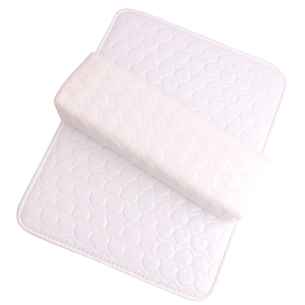 Braço ferramenta lavável retângulo travesseiro prego arte salão de beleza esponja titular almofada amortecido couro manicure cuidados com as mãos repousa macio: WHITE