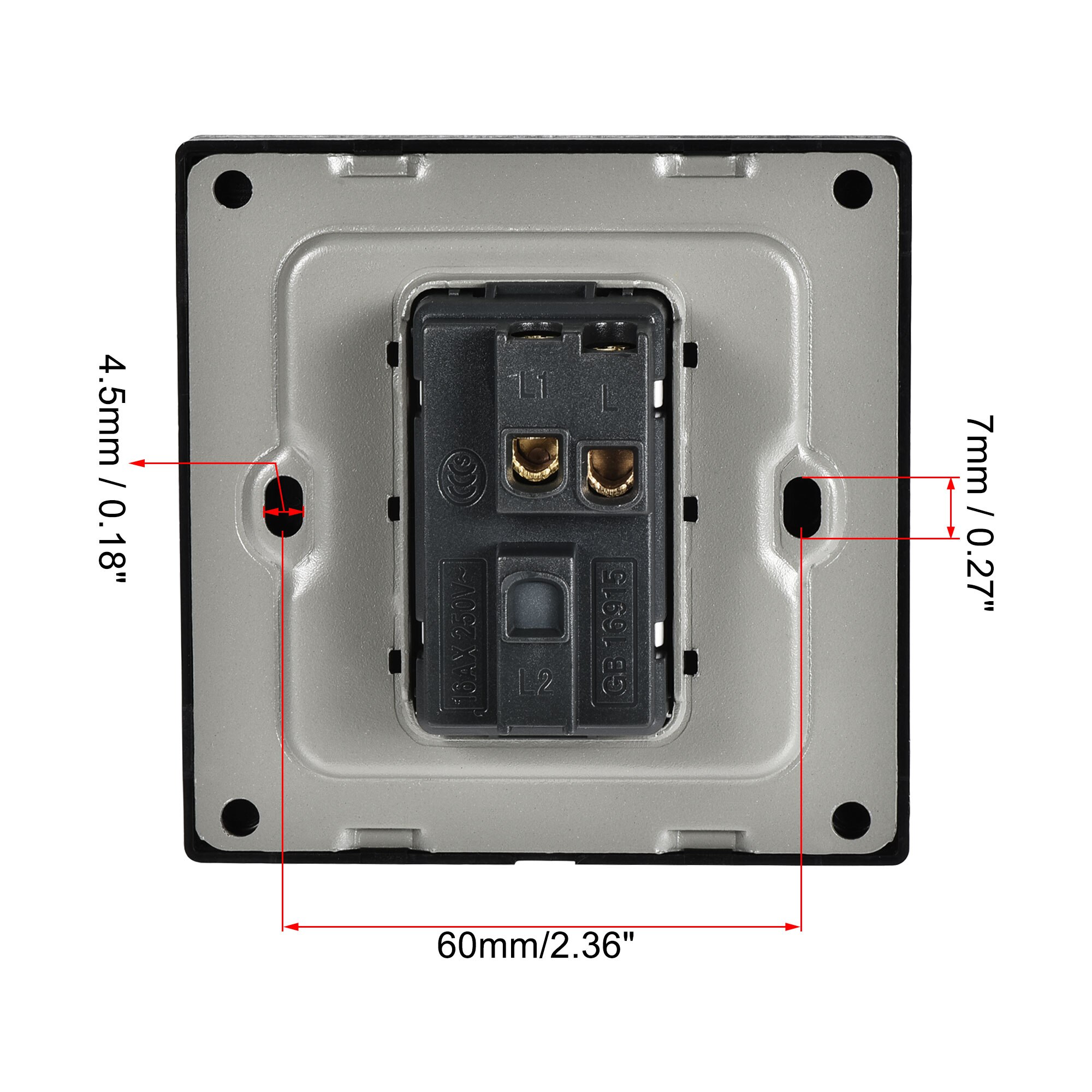 Uxcell Doorbell Push Button Switch Wall Mounted Self-reset Black AC 250V 16A