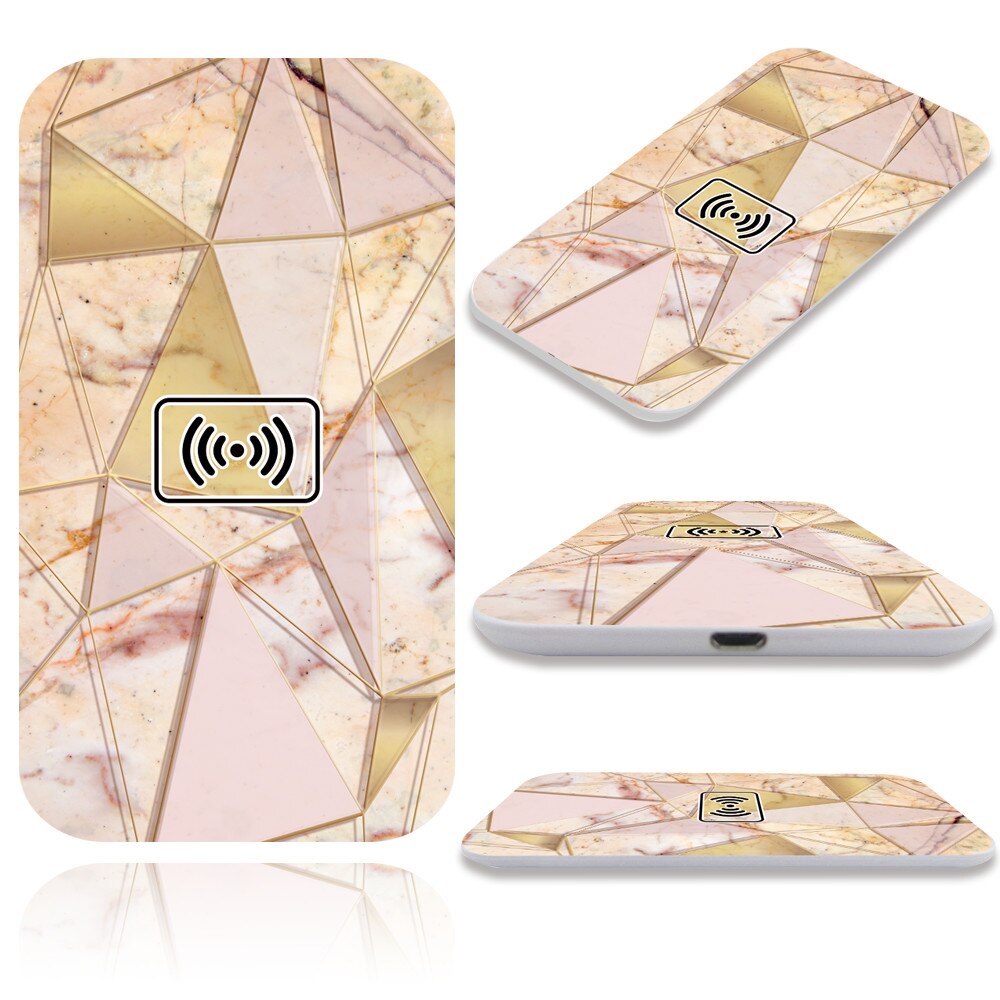 USB Fast Charging Pad Dock for Huawei Honor 30/V30 Pro/Mate 20 / 20 Pro / 30 / 30 Pro / P30 Pro QI Quick Wireless Charger: 11.pink gold triangl