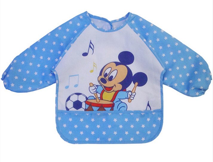 Baby Bib Lange Mouw Waterdichte Voeding Baby Slabbetjes Voor Lunch Baberos Bebes Cartoon Baby Kleding Baby Slabbetjes Waterdichte 0-2 Jaar: Blue