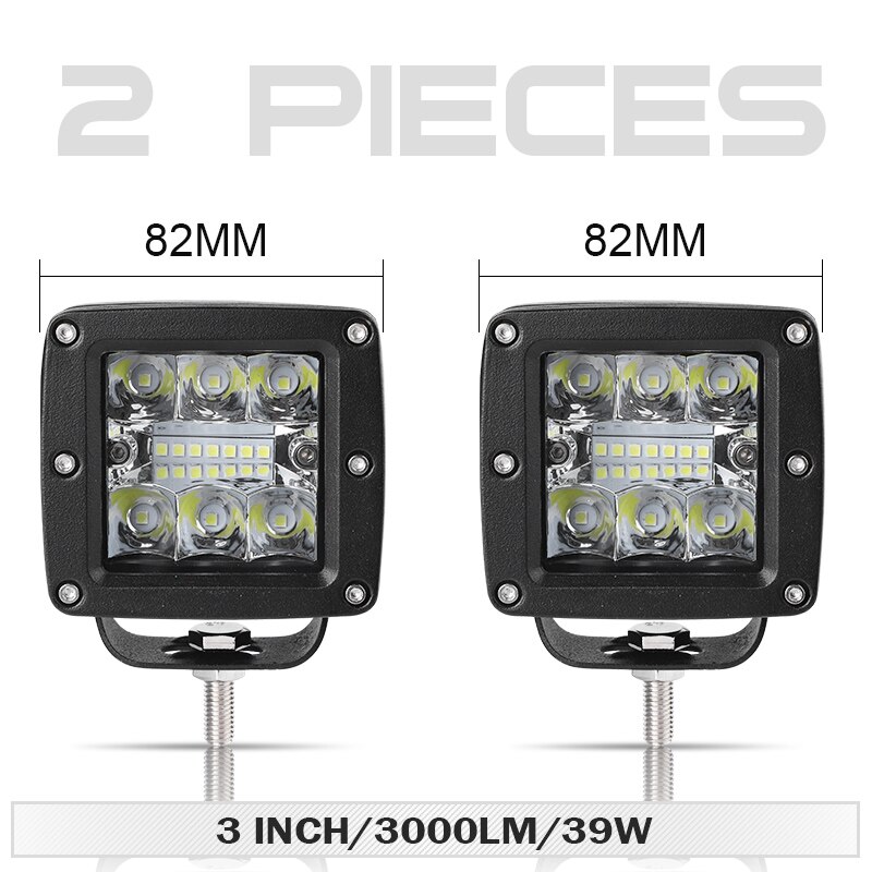 4 inch Flush Mount Led Work Light Combo Bumper Lights for Jeep Wrangler F150 GMC RAV 4x4 Off-road Trucks SUV 4WD 4x4 UTE Raptor: 2x Normal Style