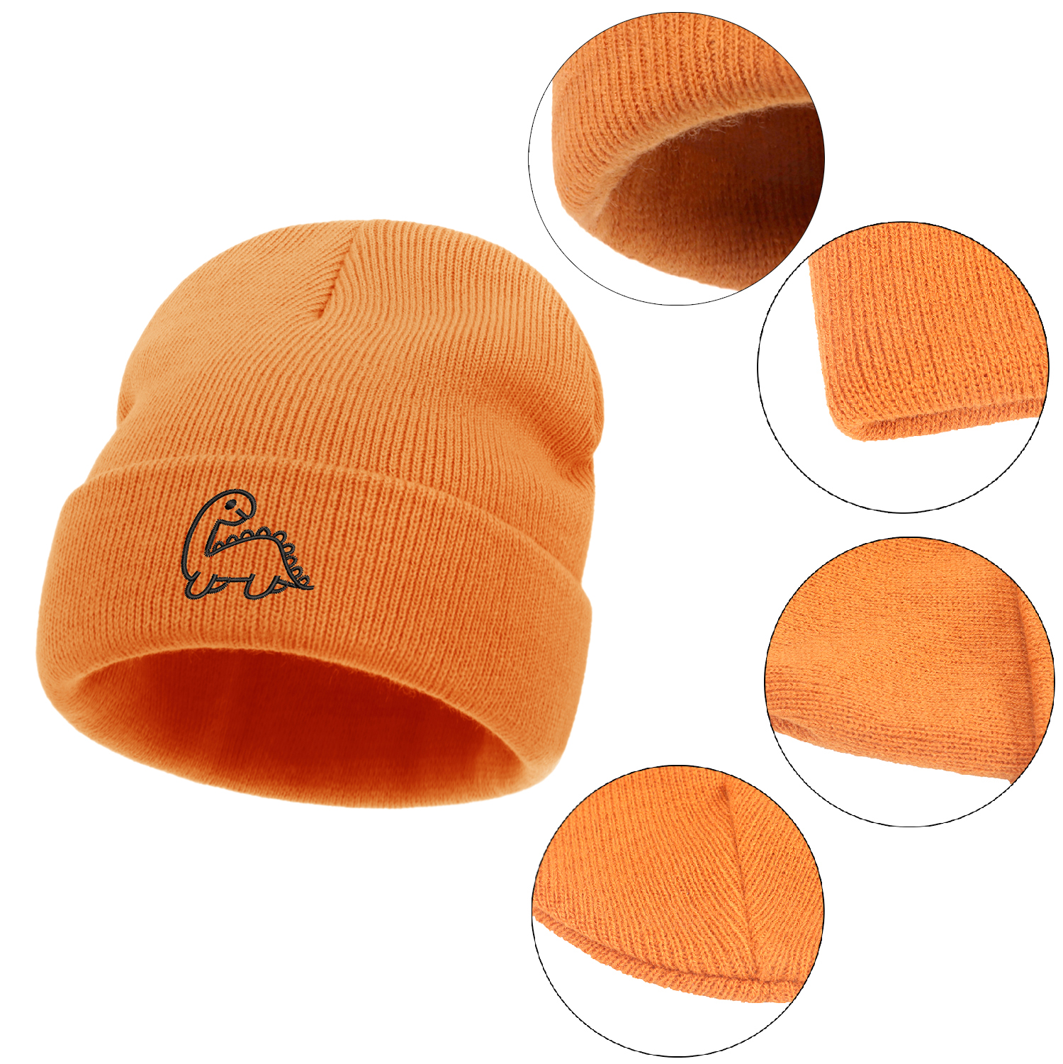 Chapeau de bébé pour enfants, chapeau tricoté brodé pour -né, mignon dinosaure, bonnets pour enfants, garçons et filles, chapeau d'hiver pour la maison