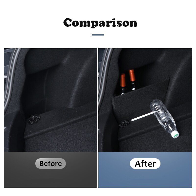 Til tesla model 3 bil bagagerum bagagerum opbevaring side baffel opbevaring bord form clapboard bil tilbehør