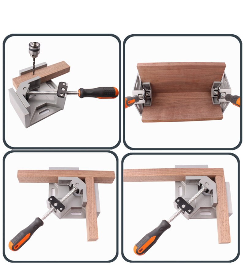 Houtbewerking Klemmen Hoek Klemmen 90-Graden Hoek Bankschroef Dubbel Handvat Verstelbare Voor Frame Strijd Splices Clip Houtbewerking Gereedschap
