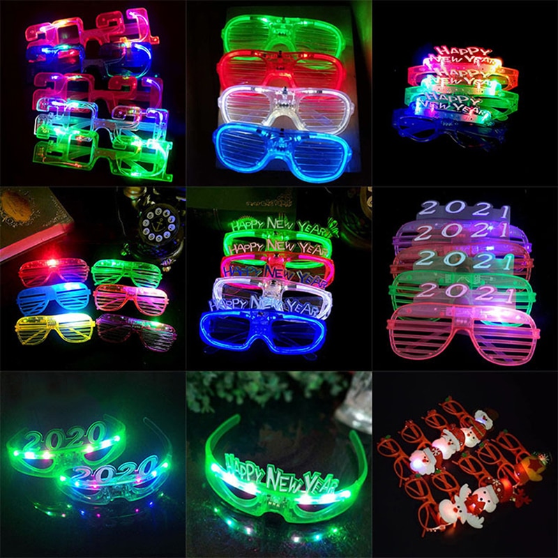Flashing Led Glasses Luminous Light Glow Headband Blinking Eye Wear Wedding Birthday Party Year