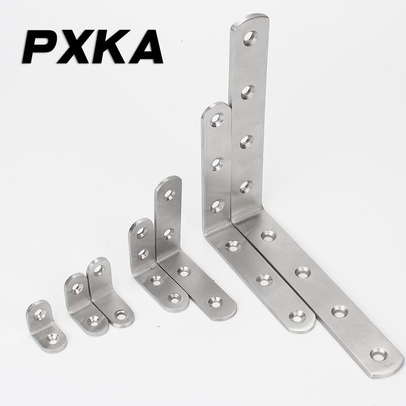 2pcs thick stainless steel corner code right angle plus fixed angle iron L-shaped bracket support connector