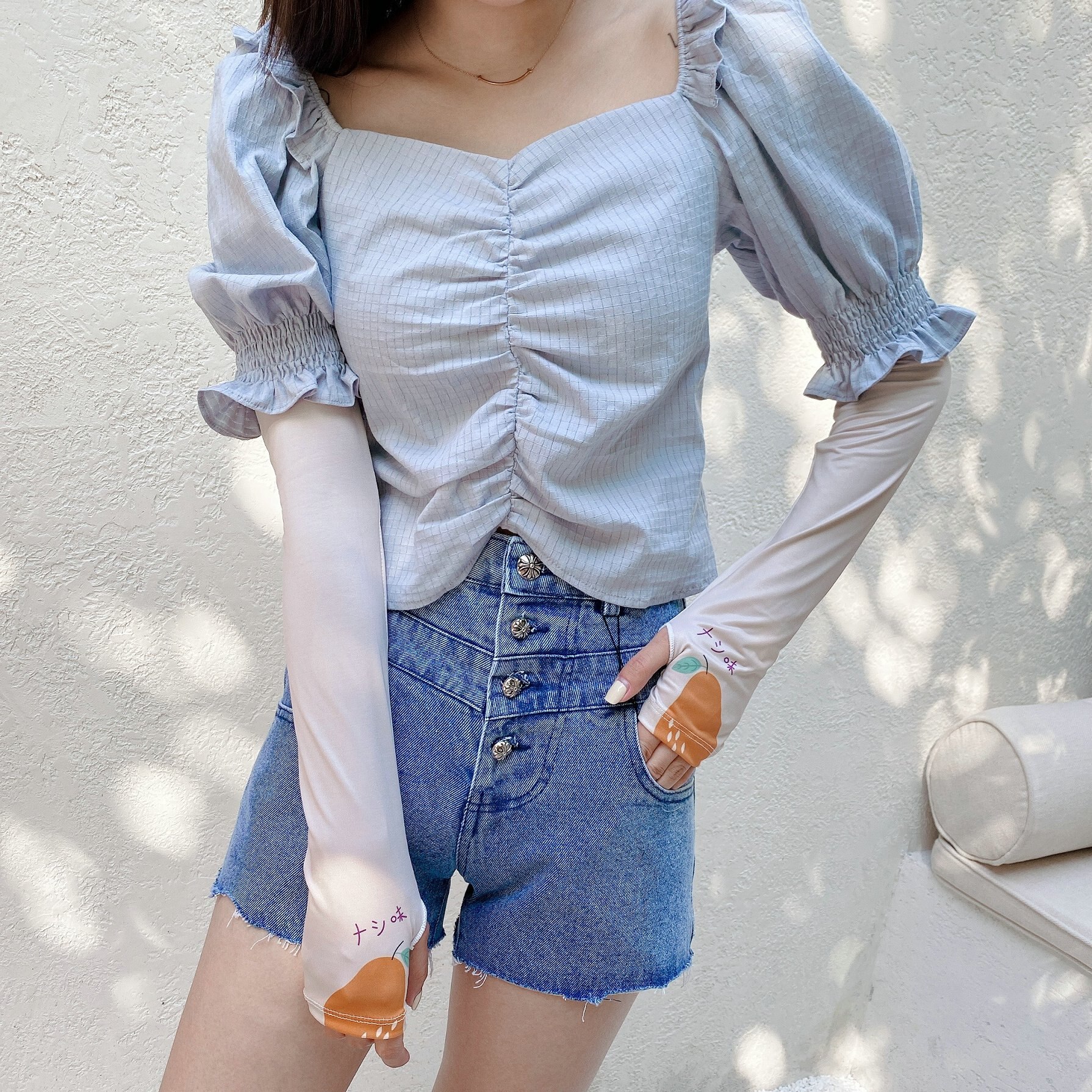 2 Stuks = 1 Pairs Koreaanse Stijl Leuke Fruit Peer Oversleeves Alle-Match Zon Bescherming Uv Zon bescherming Arm Mouwen: Default Title