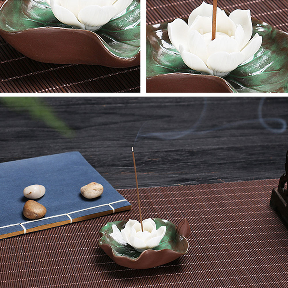Fashion158 Chinese koper Boeddha hand Lotus bloem standbeeld wierookbrander