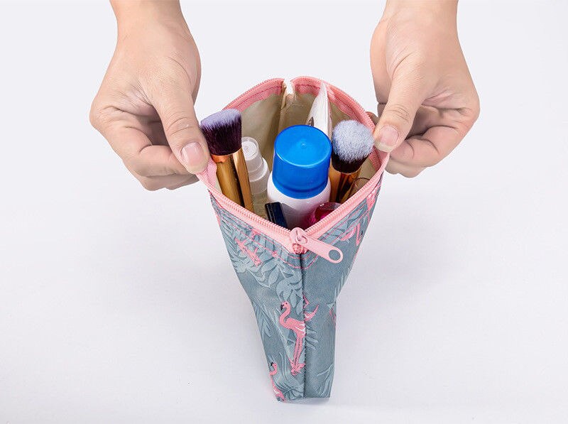 Linda bolsa de lona com cordão para cosméticos, saco de viagem à prova d'água para itens de higiene pessoal