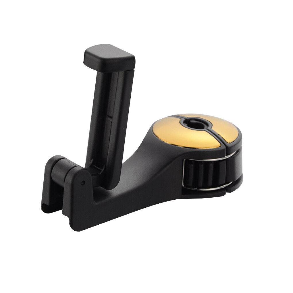 Soporte móvil ajustable titular del teléfono del coche reposacabezas de coche ganchos de sujeción asiento colgador trasero Clips para bolso de artículos para el hogar: Gold