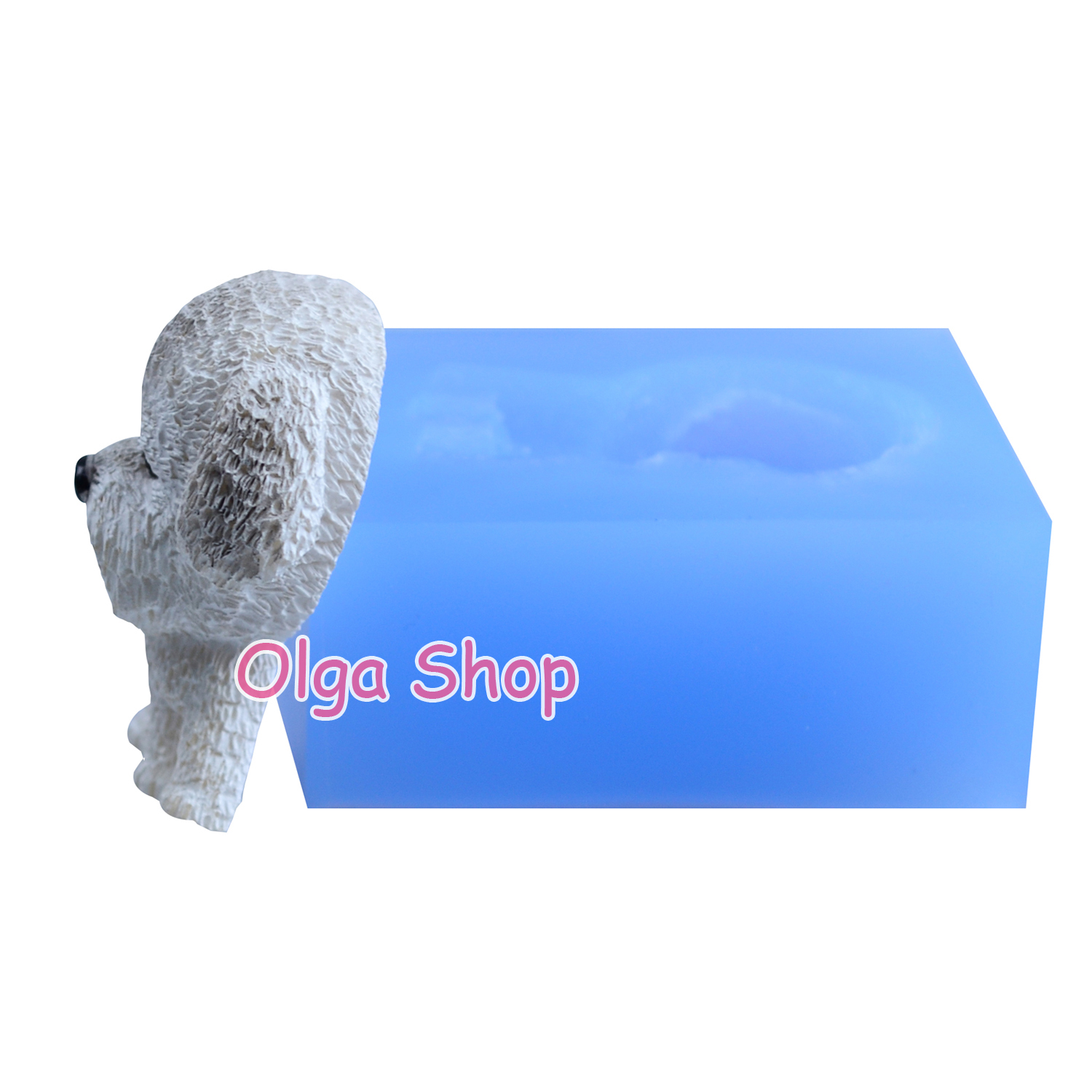 DYL793 Bichon Frise perro silicona molde Animal pastel decoración caramelo Chocolate Fondant resina polímero arcilla jabón hecho a mano