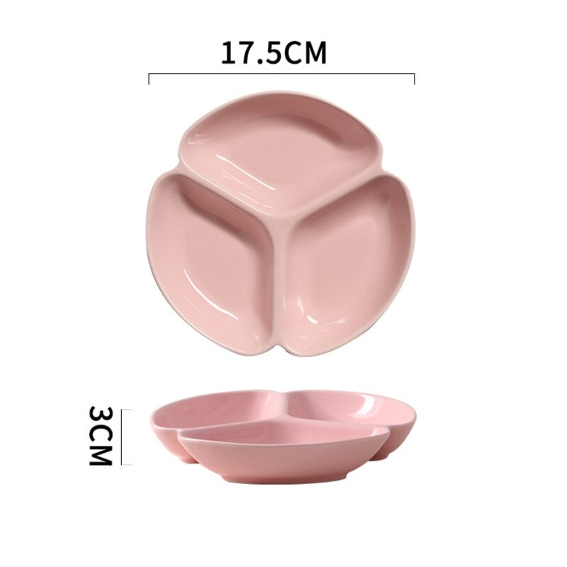 Japanese Ceramic Salad Plate Matte Porcelain Breakfast Dinner Plate Snack Dishes Household Dessert Cake Tray Tableware: 7 inch pink