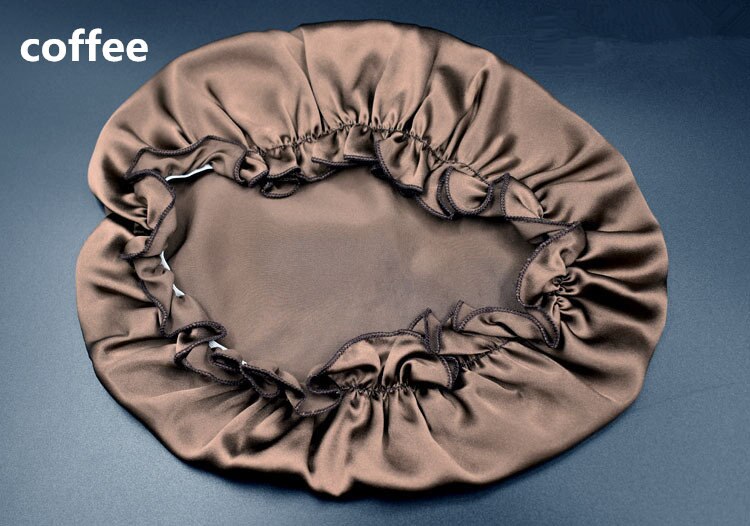 100% Mulberry Seide Kappen für Schlaf Komfortable Weiche Seide Nacht Kappe Hüte Bonnet Beanie Hut Solide Farbe Freies: coffee