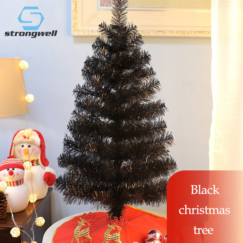 Strongwell 60/90cm sort mini kunstige juletræspynt familie juledekoration hjem fest hjem dekor bryllup