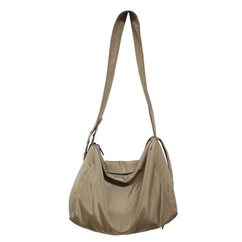 Schooltassen Nylon Vrouwen Messenger Bags Waterdichte Vrouwen Schouder Satchel Effen Kleur Schooltassen Voor Tiener Meisjes Jongens: Dark Khaki