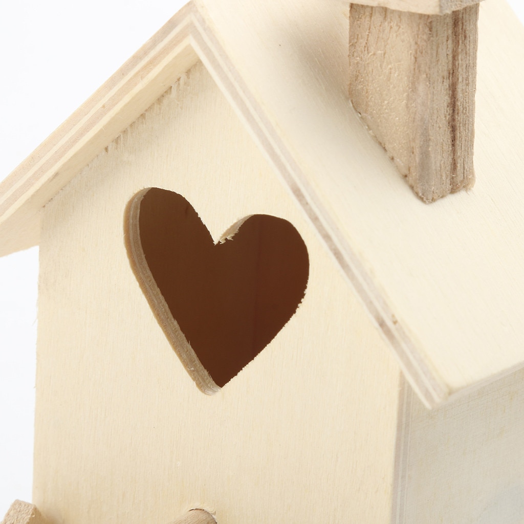 1pc Nest House Bird Dox Wooden Bird House Nest House Wooden Bird House Wall-mounted Outdoor Birdhouse Wooden Box