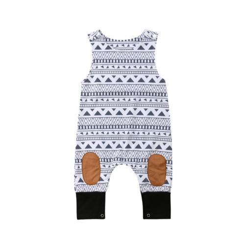 Toddler Baby Boys Girls Romper Geometric Patchwork Jumpsuit Outfits Set Playsuit Baby Clothing