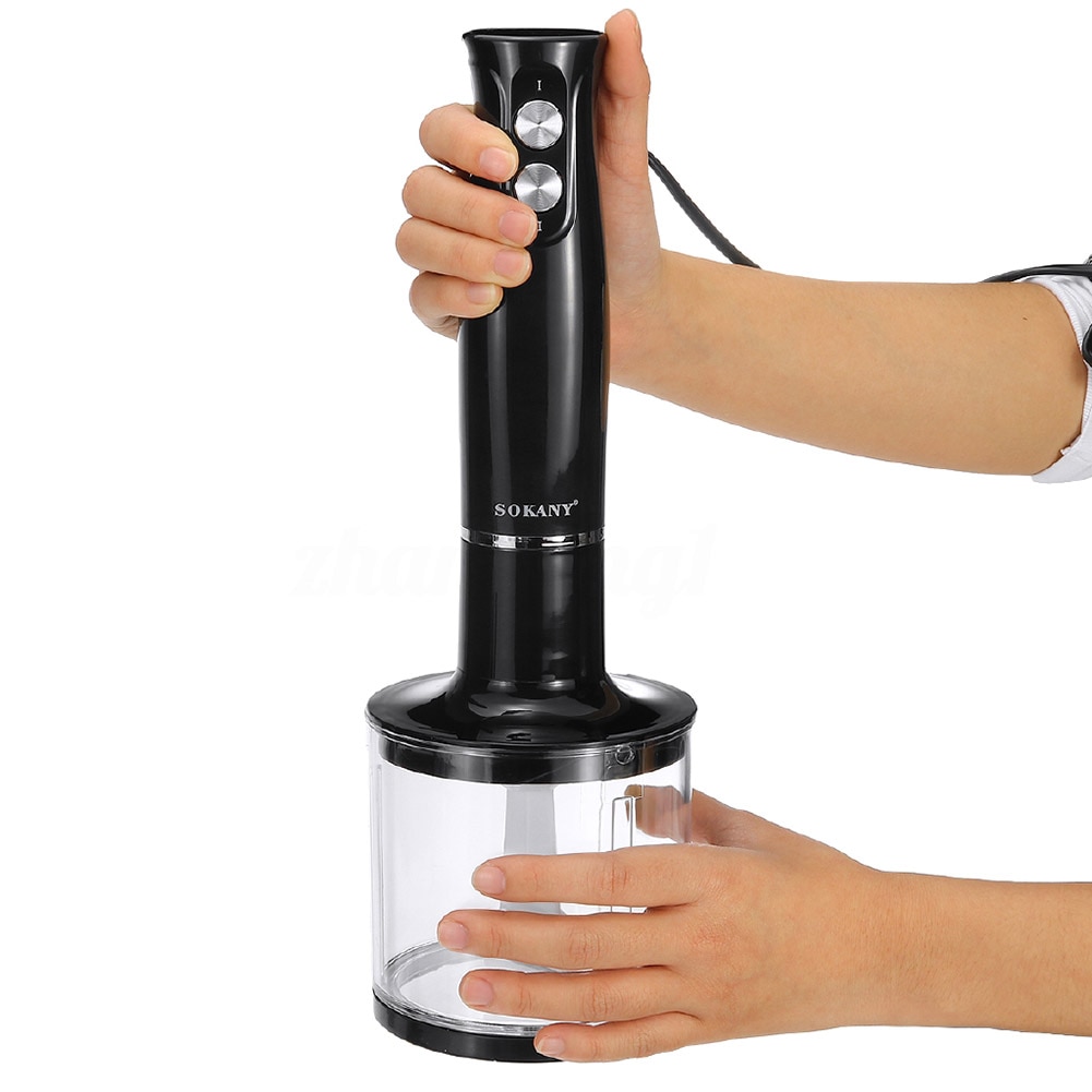 4- i -1 rustfrit stål 220v nedsænkning stavblender mixer vegetabilsk kødkværn 700ml beholder piskeris til