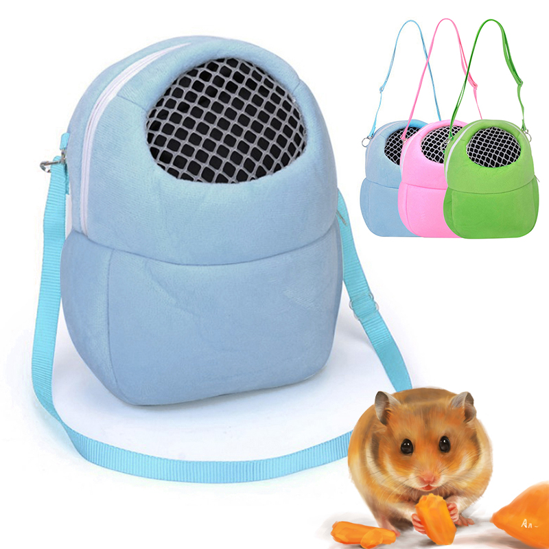 Mochila pequeña de viaje para mascota, bolsa de hombro con malla transpirable, para transporte de ardilla, Chinchilla, nido de algodón para hámster