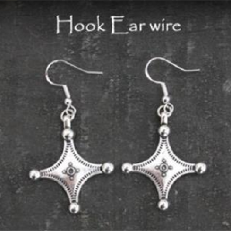 1 Paar Marokkaanse Berber Cross Tuareg Symbool Opknoping Oorbellen, Marokkaanse Geïnspireerd Oorbellen, Opknoping Kopie Elements Bohemian Oorbellen