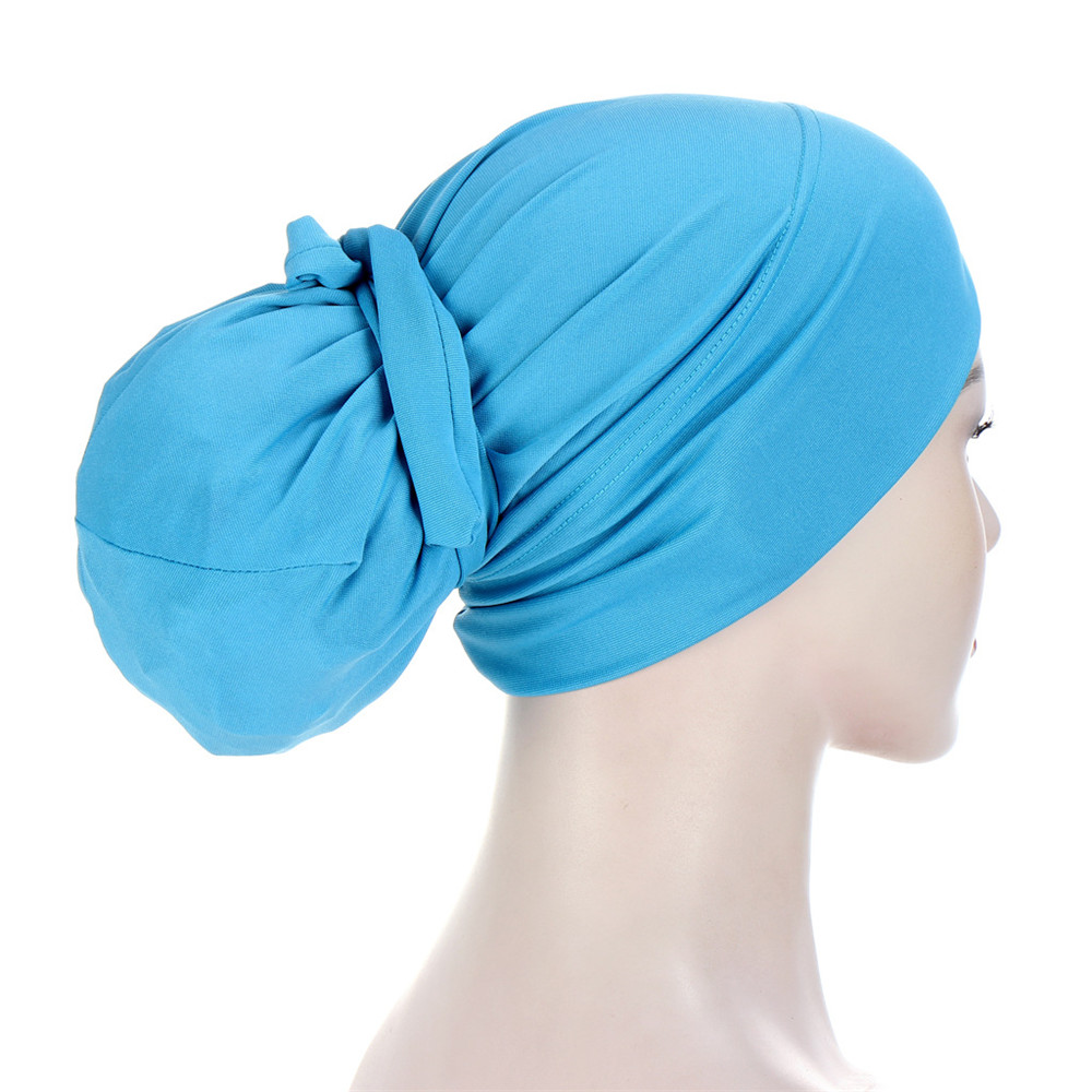 Hijab musulman, căciuli pentru femei, bonetă cu nod, turban, pălărie pentru căderea părului, bandane pentru chimioterapie, eșarfă pentru cap islamică, eșarfă pentru cap, eșarfă pentru cap: Roșu-maroniu