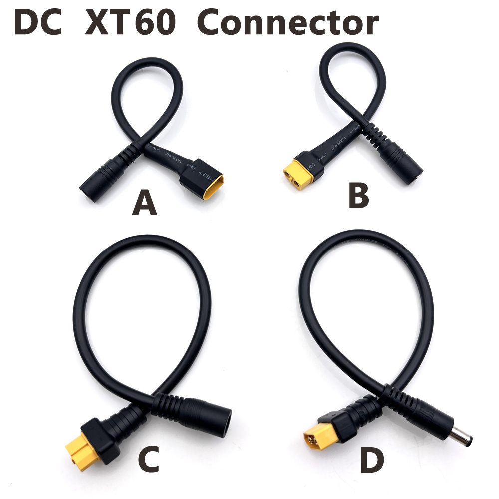 1 Uds 10A Ultra-suave XT60 conector macho hembra a DC 5525/DC5521 Cable de alimentación para reparación de campo multirotor Fly FPV aplicar