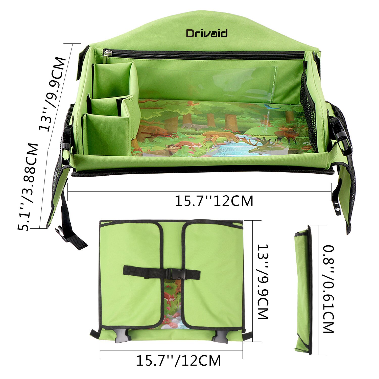Kids Travel Drawing Tray Organized Access to Drawing Activities 16 Organizer Pockets Travel Snack Trays with Tablet Holder