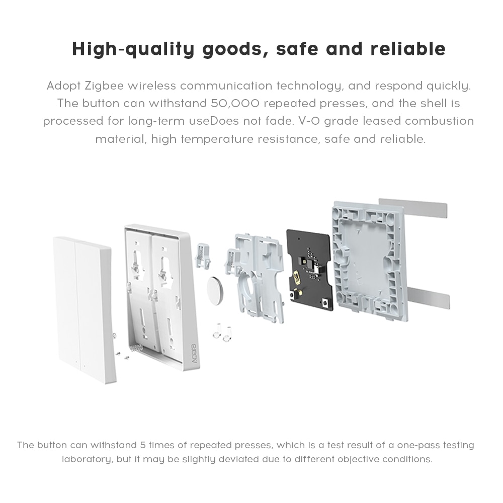 Aqara D1 Wireless Smart Switch Zigbee Remote Control 1/2 Key Work With Wall Switch For Homekit Xiaomi Mijia Mihome APP