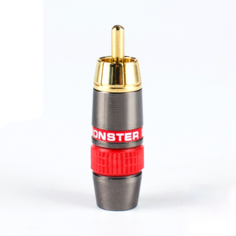 4 stk/parti monster guld rca lotus stik lydsignal terminal