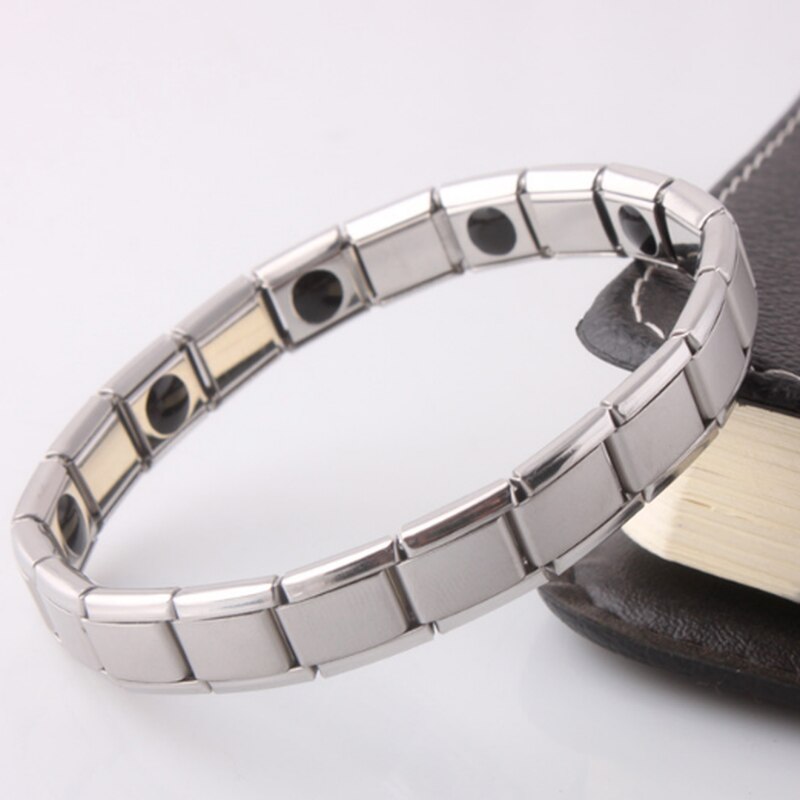 Stijl Roestvrij Staal Zilveren Germanium Magnetische Ketting Armband Mannen En Vrouwen Gezondheid Energie Sieraden Armband: Default Title