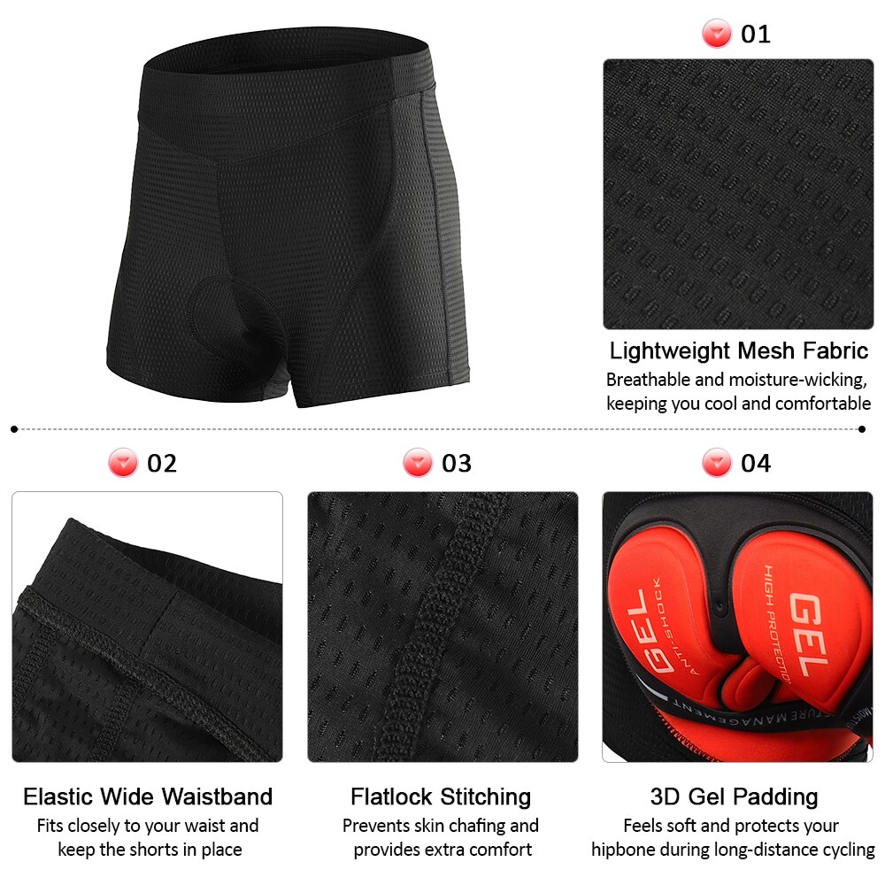Lixada fietsbroek heren fietsondergoed 3d gevoerde mtb fiets mtb shorts fietsen fietsondergoed shorts